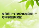 显微镜打一灯谜介绍(显微镜打一灯谜详细情况如何)