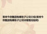常州今创集团有哪些子公司介绍(常州今创集团有哪些子公司详细情况如何)