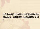 完美收官是什么意思这个词用在哪些场合最为合适（完美收官什么场合用简介介绍）