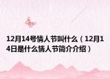 12月14号情人节叫什么（12月14日是什么情人节简介介绍）