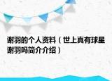 谢羽的个人资料（世上真有球星谢羽吗简介介绍）