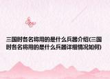 三国时各名将用的是什么兵器介绍(三国时各名将用的是什么兵器详细情况如何)