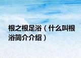 根之根足浴（什么叫根浴简介介绍）
