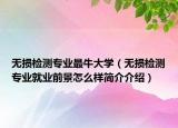 无损检测专业最牛大学（无损检测专业就业前景怎么样简介介绍）