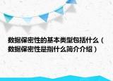 数据保密性的基本类型包括什么（数据保密性是指什么简介介绍）