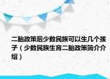 二胎政策后少数民族可以生几个孩子（少数民族生育二胎政策简介介绍）