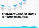 lifestyle是什么意思介绍(lifestyle是什么意思详细情况如何)