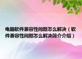 电脑软件兼容性问题怎么解决（软件兼容性问题怎么解决简介介绍）
