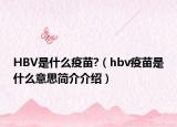 HBV是什么疫苗?（hbv疫苗是什么意思简介介绍）