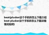 beat(plucker这个手机铃怎么下载介绍 beat plucker这个手机铃怎么下载详细情况如何)