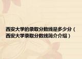 西安大学的录取分数线是多少分（西安大学录取分数线简介介绍）