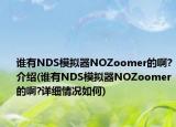 谁有NDS模拟器NOZoomer的啊?介绍(谁有NDS模拟器NOZoomer的啊?详细情况如何)
