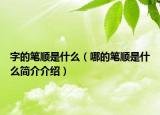 字的笔顺是什么（哪的笔顺是什么简介介绍）