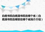 白鹿书院白鹿洞书院在哪个省（白鹿洞书院在哪里在哪个省简介介绍）