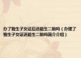 办了独生子女证后还能生二胎吗（办理了独生子女证还能生二胎吗简介介绍）