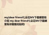 my(dear friend七朵花MV下载哪里有介绍 my dear friend七朵花MV下载哪里有详细情况如何)