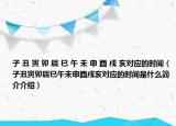 子 丑 寅 卯 辰 巳 午 未 申 酉 戍 亥对应的时间（子丑寅卯辰巳午未申酉戌亥对应的时间是什么简介介绍）