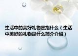 生活中的美好礼物是指什么（生活中美好的礼物是什么简介介绍）