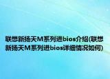 联想新扬天M系列进bios介绍(联想新扬天M系列进bios详细情况如何)