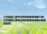 公共英语三级考试何时能查询成绩介绍(公共英语三级考试何时能查询成绩详细情况如何)