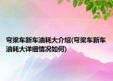 弯梁车新车油耗大介绍(弯梁车新车油耗大详细情况如何)