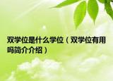 双学位是什么学位（双学位有用吗简介介绍）