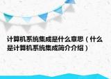 计算机系统集成是什么意思（什么是计算机系统集成简介介绍）