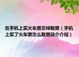 在手机上买火车票怎样取票（手机上买了火车票怎么取票简介介绍）