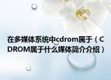 在多媒体系统中cdrom属于（CDROM属于什么媒体简介介绍）