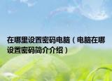 在哪里设置密码电脑（电脑在哪设置密码简介介绍）