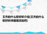 王杰的什么歌好听介绍(王杰的什么歌好听详细情况如何)