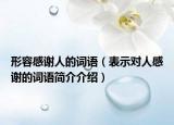 形容感谢人的词语（表示对人感谢的词语简介介绍）