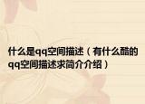 什么是qq空间描述（有什么酷的qq空间描述求简介介绍）
