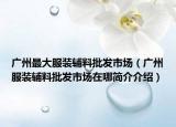 广州最大服装辅料批发市场（广州服装辅料批发市场在哪简介介绍）