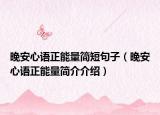 晚安心语正能量简短句子（晚安心语正能量简介介绍）