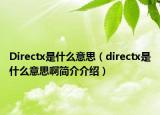 Directx是什么意思（directx是什么意思啊简介介绍）