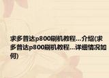 求多普达p800刷机教程...介绍(求多普达p800刷机教程...详细情况如何)