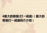 4最大的容量(打一成语)（最大的容量打一成语简介介绍）