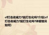 cf打击者威力?能打生化吗?介绍(cf打击者威力?能打生化吗?详细情况如何)