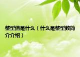 整型值是什么（什么是整型数简介介绍）