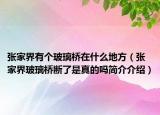 张家界有个玻璃桥在什么地方（张家界玻璃桥断了是真的吗简介介绍）