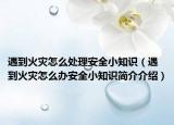 遇到火灾怎么处理安全小知识（遇到火灾怎么办安全小知识简介介绍）