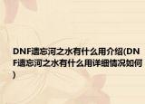 DNF遗忘河之水有什么用介绍(DNF遗忘河之水有什么用详细情况如何)