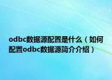odbc数据源配置是什么（如何配置odbc数据源简介介绍）