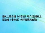 婚礼上适合唱《小幸运》吗介绍(婚礼上适合唱《小幸运》吗详细情况如何)