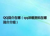 QQ简介在哪（qq详细资料在哪简介介绍）