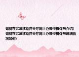 如何在武汉移动营业厅网上办理停机保号介绍(如何在武汉移动营业厅网上办理停机保号详细情况如何)