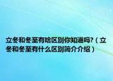 立冬和冬至有啥区别你知道吗?（立冬和冬至有什么区别简介介绍）