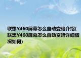 联想Y460屏幕怎么自动变暗介绍(联想Y460屏幕怎么自动变暗详细情况如何)