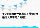 英语的pm是什么意思（英语Pm是什么意思简介介绍）